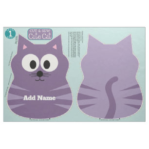 Cute Cat-Mjukisdjur som syr Mönster eget namn Tyg