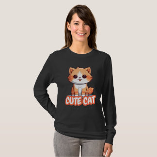 "Cute Cat Mode Print - Snyggt Kattunge Design for T Shirt