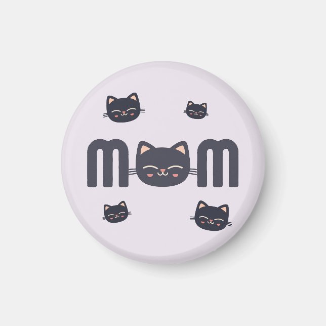Cute Cat MOM  Magnet (Framsidan)