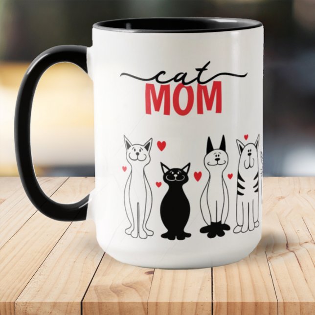 Cute Cat Mom Mug Mugg (Cat Mom Coffee Mug)