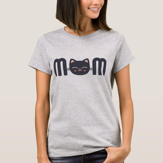 Cute Cat MOM T Shirt (Framsida)