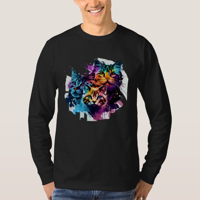 Cute cat moments Beautiful cat patterns for cat    T Shirt (Framsida)