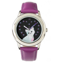 Cute Cat Monogram Lila Watch