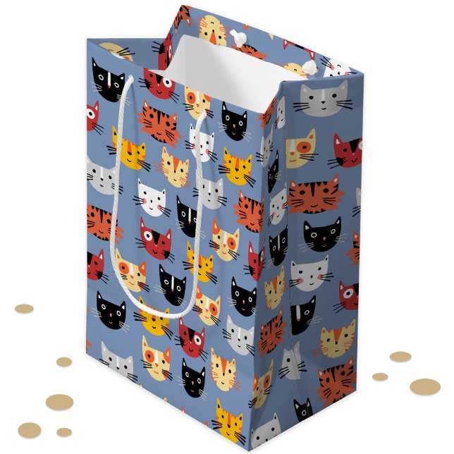 Cute Cat Mönster (Cute kitty cat pattern gift bag)