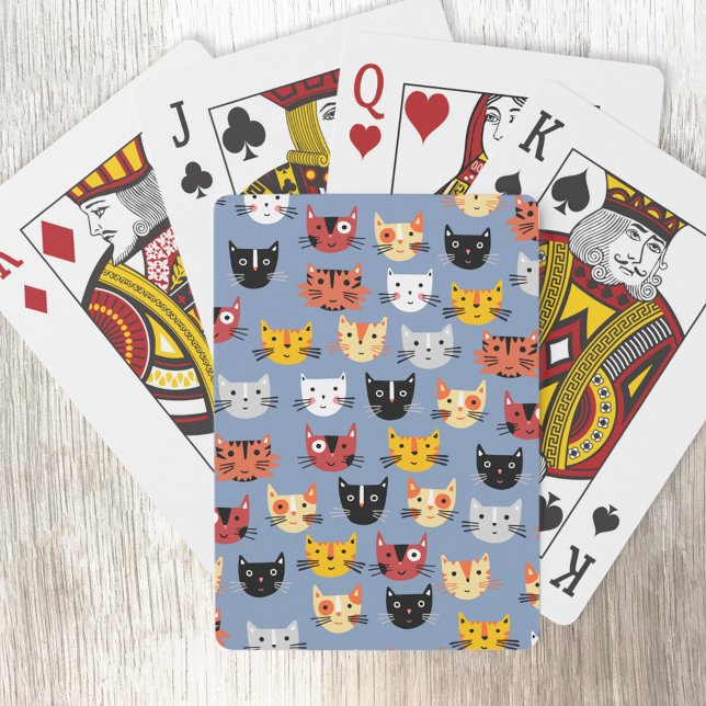 Cute Cat Mönster Casinokort (Cute little kitty cat playing cards)