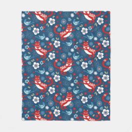 Cute Cat Mönster Fleece Blanket