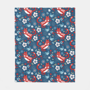 Cute Cat Mönster Fleece Blanket
