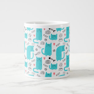 Cute Cat Mönster Jumbo Mugg