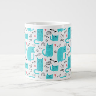 Cute Cat Mönster Jumbo Mugg