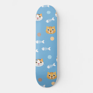 Cute cat mönster-katter och fisk mini skateboard bräda 18,5 cm