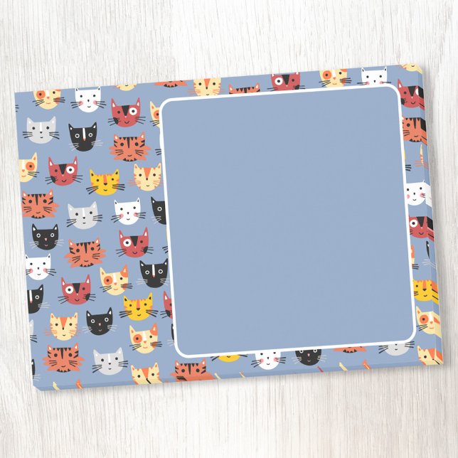 Cute Cat Mönster Post-it Block (Fun kitty cat post it notes for animal lovers)