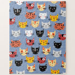 Cute Cat Mönster Pussel<br><div class="desc">En söt mönster av lilla kattunge på blå bakgrund. Originalkonst av Nic Squirrell. Perfekt för djur älskare.</div>