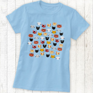 Cute Cat Mönster T Shirt