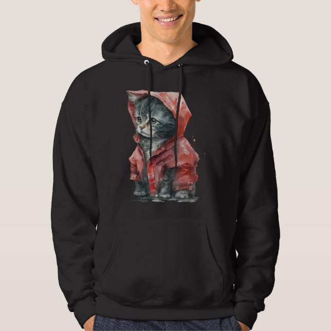 Cute Cat Motifs Cat Hoodie (Framsida)