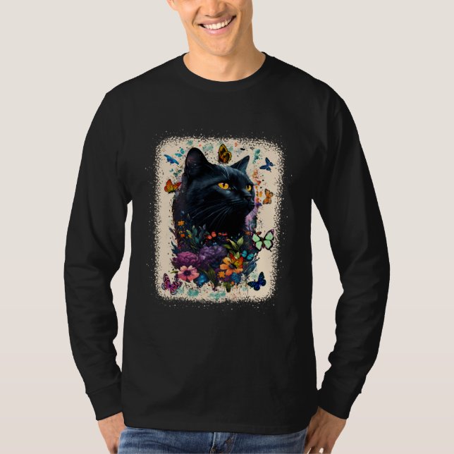 Cute Cat Motifs Cat  Idea For Men And Women T Shirt (Framsida)