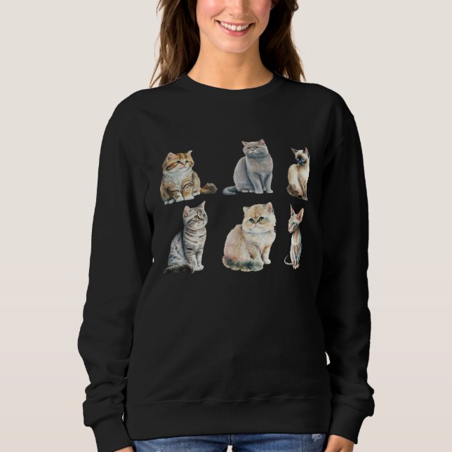 Cute Cat Motifs Cat T Shirt (Framsida)