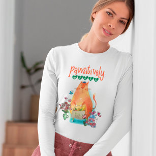 Cute Cat Mouse Pawsitively Vegan Humor T Shirt