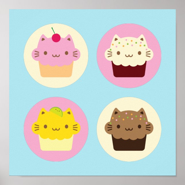 Cute Cat-Muffinsar Poster (Framsidan)