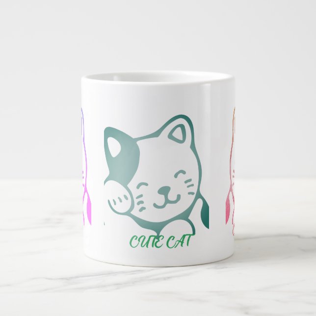 Cute Cat Mugg Jumbo Mugg (Framsidan)