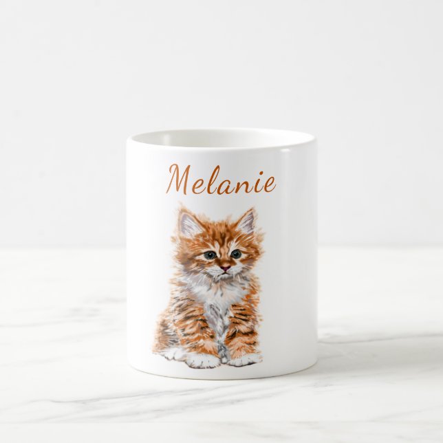 Cute Cat Mugg med eget namn (Center)