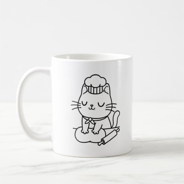 Cute Cat Mugg - Utsökt gåva till Cat Lovers! (Vänster)