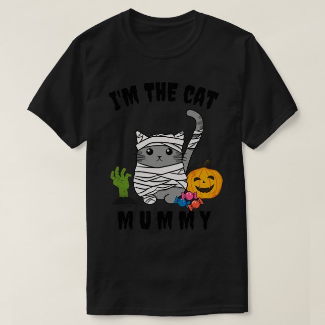 Cute Cat Mummy Costume T Shirt (Design framsida)