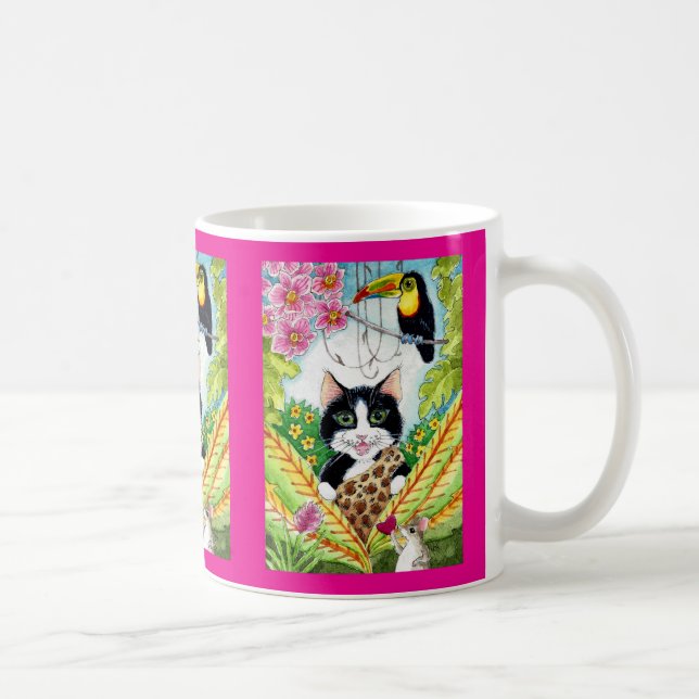 Cute Cat musröra från hjärtdjungeln mugg (Höger)