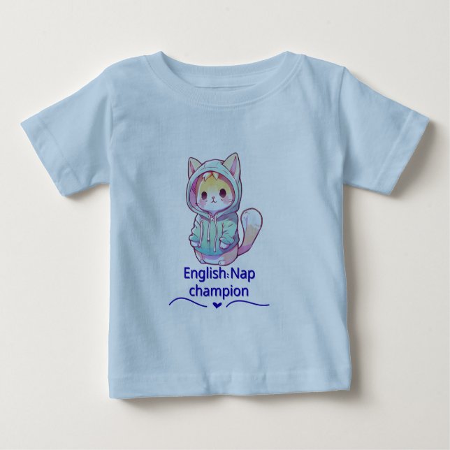 Cute Cat Nap Champion Too T-Shirt (Framsida)