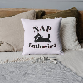 Cute Cat Nap Enthusiast Kudde