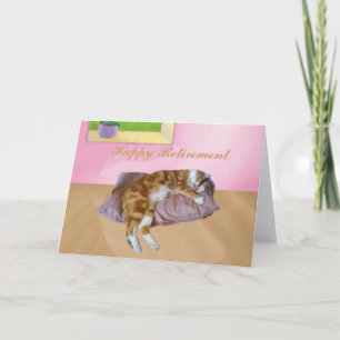 Cute Cat Napping Lycklig Pension Kort