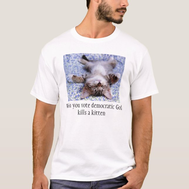cute_cat, när du röstar demokratiska guddödor… tee shirt (Framsida)