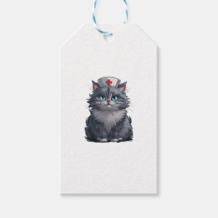 Cute Cat Nurse. Speciell sjuksköterskedagars sjuks Presentetikett