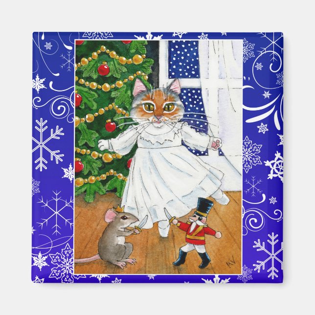 Cute cat, Nutcracker ballet, jul, mus Magnet (Framsidan)