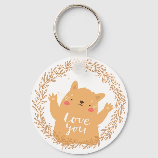 Cute Cat Nyckelring (Framsida)