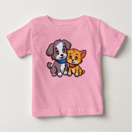 Cute Cat och Hund för djur älskare T Shirt