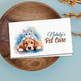 Cute Cat och hund Pet Vatten Visitkort