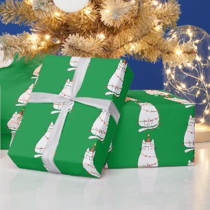 Cute Cat och jul Ljus Presentpapper