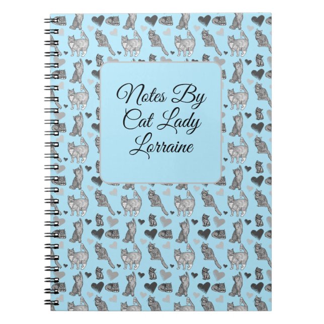 Cute Cat och Kitten Gift Wrap Anteckningsbok (Framsidan)