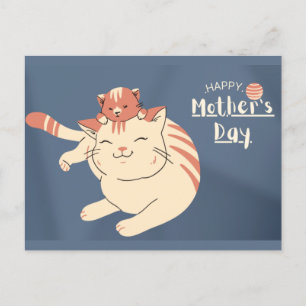 Cute Cat och Kitten lycklig Mors dag Vykort