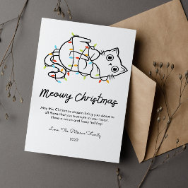 Cute Cat och Ljus Djurälskare jul - platta Julkort