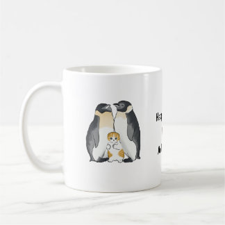 Cute Cat och Penguin, för katthölje Kaffemugg
