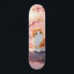 Cute Cat on a Cherry Blommar Träd Mini Skateboard Bräda 18,5 Cm<br><div class="desc">AI skapade manga stil-konstverk. En katt på en körsbärs blommar träd.</div>