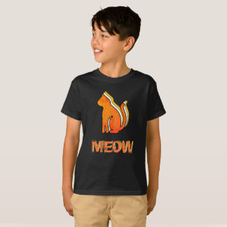 Cute Cat, Orange & Gult Animal, Abstrakt Pop Art T Shirt