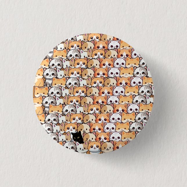 Cute cat orange kitten pet Seamless Mönster Knapp (Framsida)