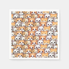 Cute cat orange kitten pet Seamless Mönster Pappersservett