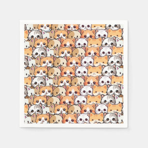 Cute cat orange kitten pet Seamless Mönster Pappersservett