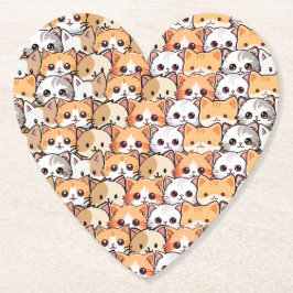 Cute cat orange kitten pet Seamless Mönster Underlägg Papper