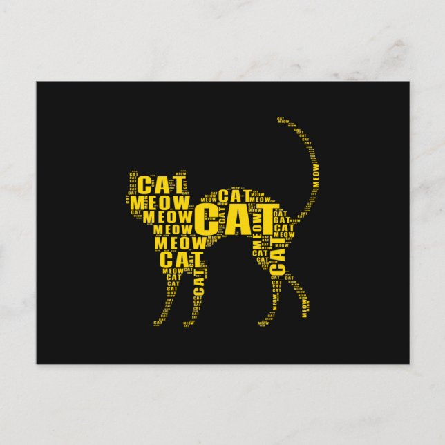 Cute cat ord moln vykort (Framsida)