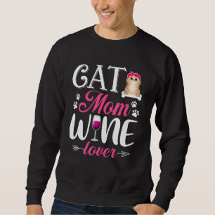 Cute Cat Owner Mors dag i Mamma Vin Lång Ärmad Tröja