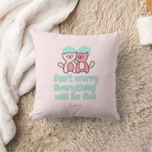 Cute Cat-par och uppmuntrande pastel Kudde